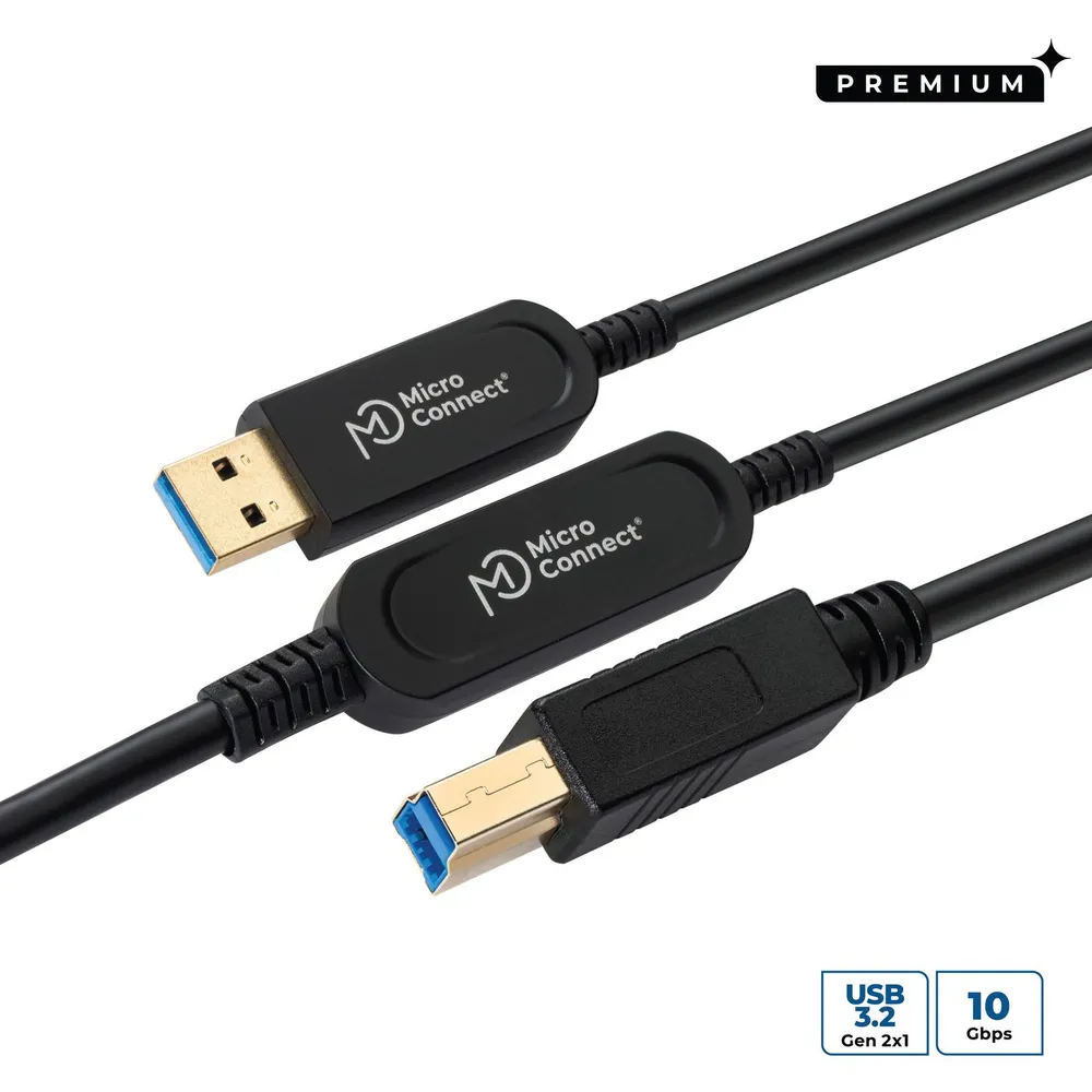 Kabel MICROCONNECT MC-USB3.0AB30OP 30 m USB 3.2 Gen 2 Schwarz