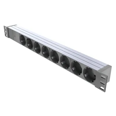 MicroConnect-Steckdosenleiste mit 8 Ausgängen für 1U-19-Zoll-Rack
