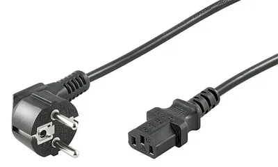 Stromkabel Microconnect PE010405 0,5 m C13 auf C13 Schwarz PVC Abgewinkelt