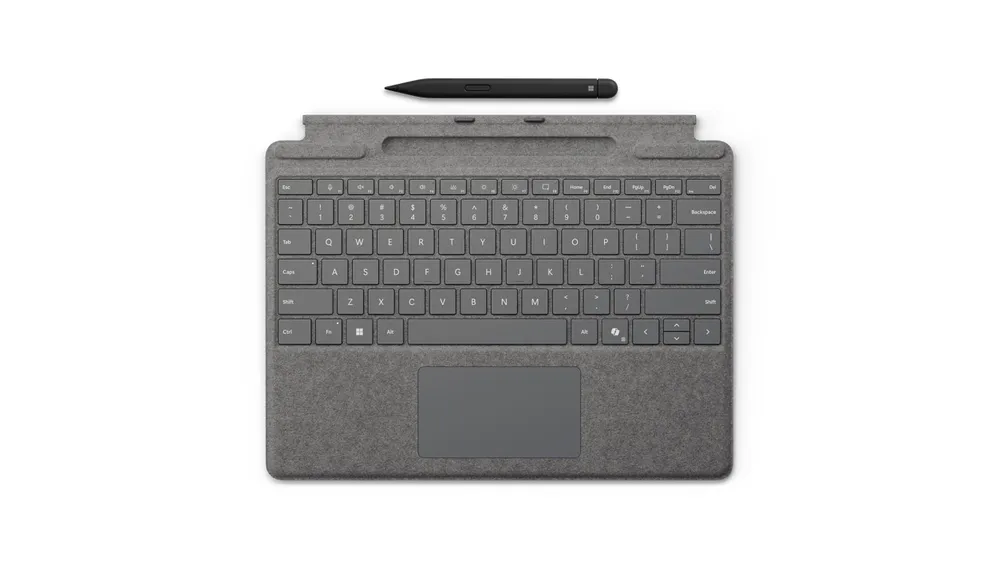 Microsoft Surface Pro Keyboard mit Copilot-Taste Platin | 8x8-00168 | Surface Slim Pen 2 Bundle - DE