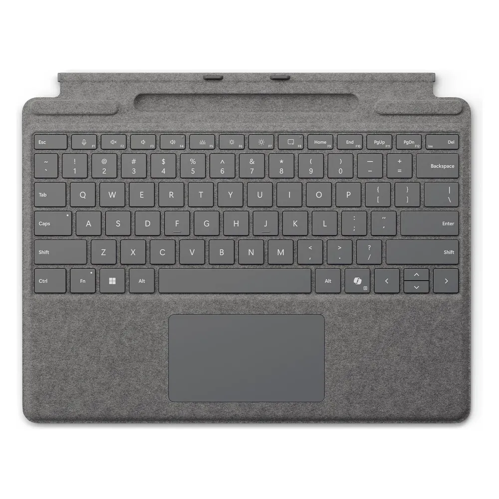 Microsoft Surface Pro 13 Zoll Type Cover mit Stifthalterung Platin QWERTZ