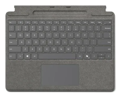 Microsoft Surface Pro Keyboard mit Copilot-Taste und Stiftaufbewahrung (ohne Stift) | 8xb-00190 | Platin - DE