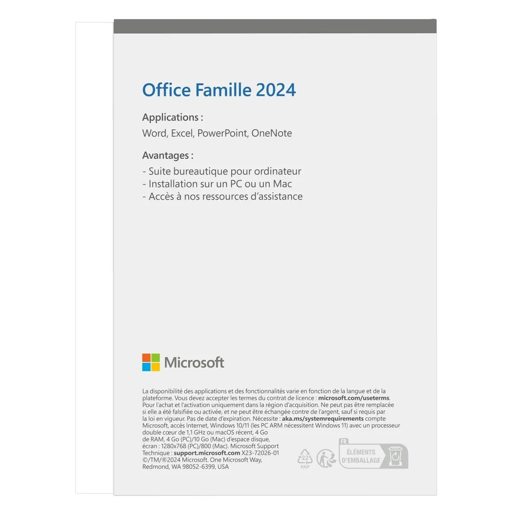 Office Suite Microsoft Office Home 2024 Komplett 1 Lizenz Download Französisch
