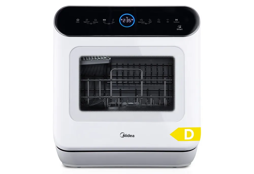 Midea Tischgeschirrspüler MDWMT0305EW-WE, 3 Maßgedecke, mit/ohne Festwasseranschluss, Automatischer Türöffner, IOT