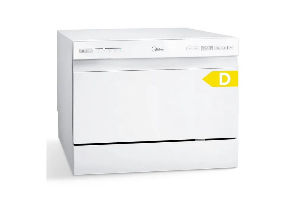 Midea Tischgeschirrspüler MDWTT0602MW-WE, 6 Maßgedecke, Integrierter Wasserenthärter, IOT, 1-24-Stunden-Startverzögerung