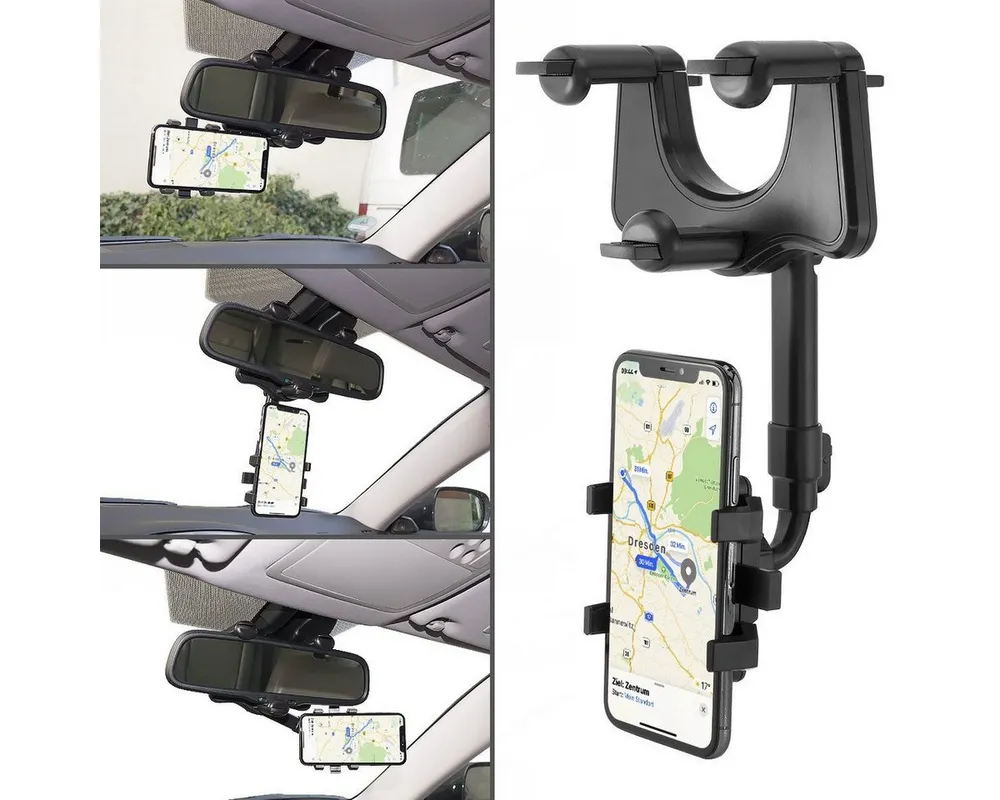 MidGard Smartphone-Halterung Handy Autohalterung für KFZ-Rückspiegel Spiegelhalterung f. Smartphone, (bis 7.2 Zoll)