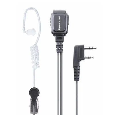 Kopfhörer Midland MA 31LK Pro mit Kabel, 3,5-mm-Anschluss, In-Ear, schwarz und transparent