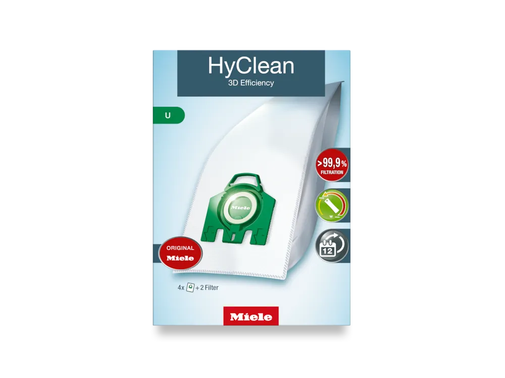 HyClean 3D Efficiency U (4 Beutel, 2 Filter) Staubsaugerbeutel
