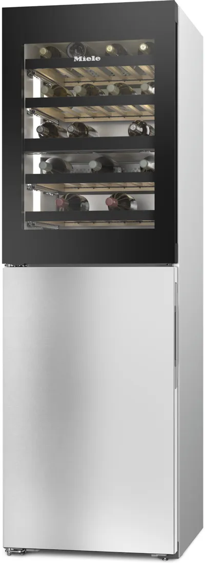 KWNS 4784 DE Edelstahl CleanSteel Wein-Gefrierkombination