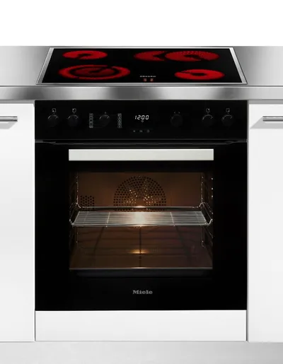 Miele Elektro-Herd-Set H2455E OBSW mit KM 6003 LPT, Herd-Set - Kombination aus Herd und flexibel nutzbarem Kochfeld