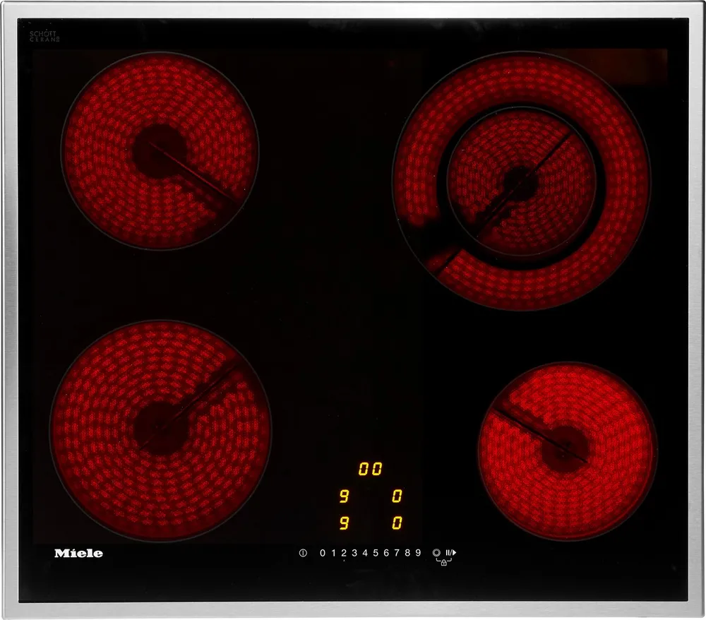 Miele Elektro-Kochfeld KM 6520 FR, Sicher – dreistufige Restwärmeanzeige für jede Kochzone