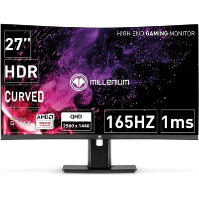 Monitor Millenium 27 PRO 165 27" QHD 165Hz VA Curved G-Sync Kompatibel 1ms höhenverstellbar