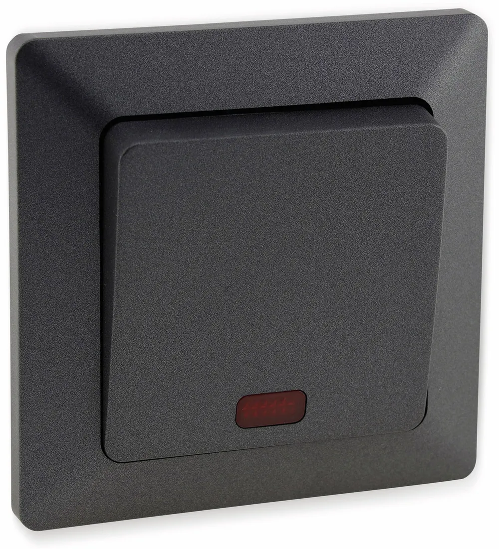 MILOS Kontrollschalter 23039, 10A/250V~, mit Lämpchen, anthrazit