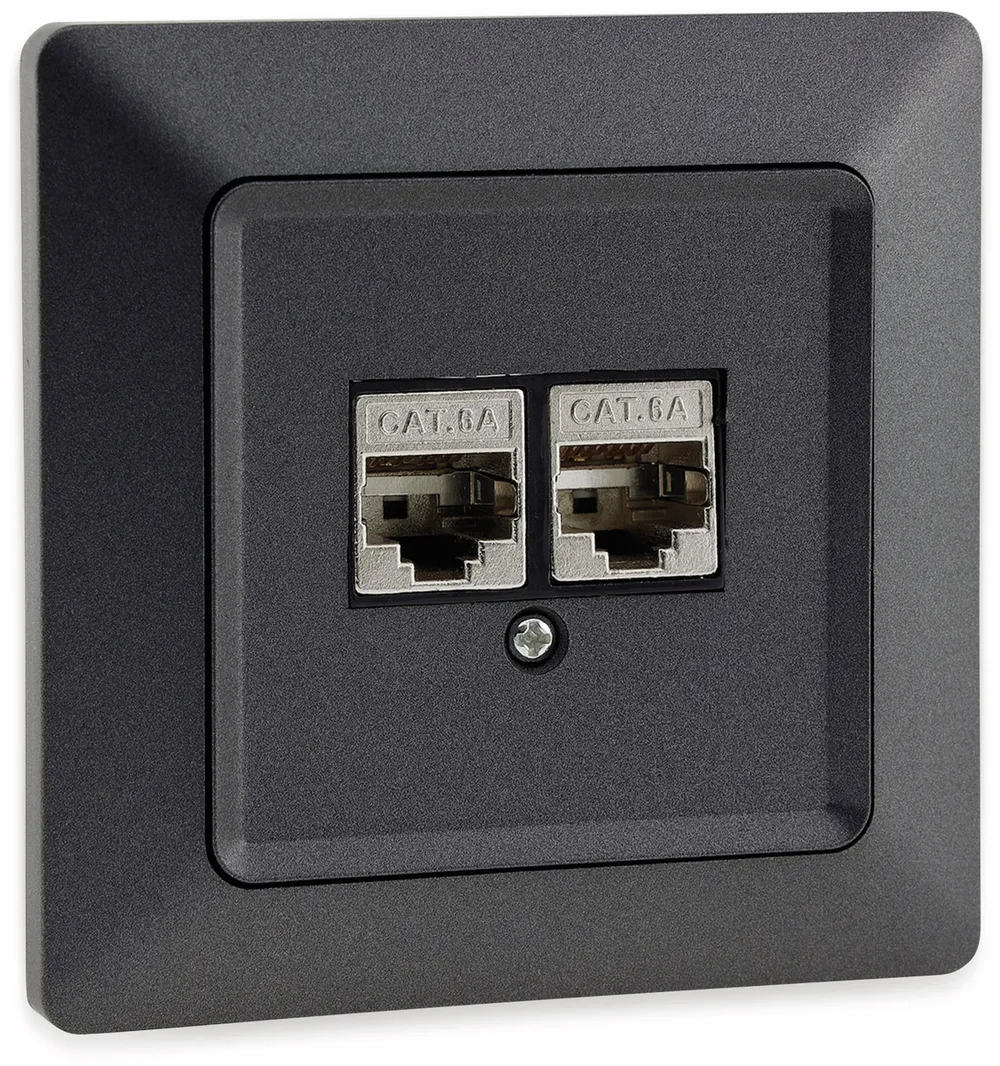 MILOS Netzwerkdose 23046, 2x CAT6, anthrazit