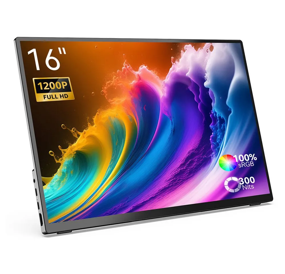 Minix SF16T Portabler Monitor (1920 x 1200 px, FHD, 60 Hz, IPS, Smart Touch, Adjustable Stand)