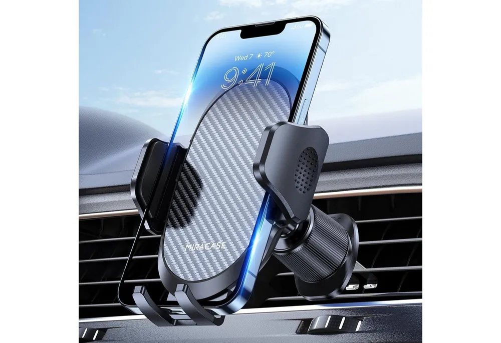 Miracase Handy-Halterung für Lüftung – 360° drehbare KFZ-Halterung mit Doppelhaken, (bis 7 Zoll, Lüftungsclip-Halterung, für iPhone Galaxy Smartphone Navi)