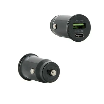 Auto-Ladegerät Mobilis Universal 24V Schwarz mit 1 USB-A und 1 USB-C