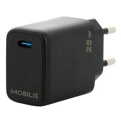 Ladegerät für Mobilgeräte Mobilis 25W USB-C Schwarz