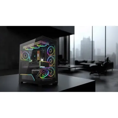 PC-Gehäuse Modecom Volcano Stellar Plus Schwarz Gehärtetes Glas Midi Tower