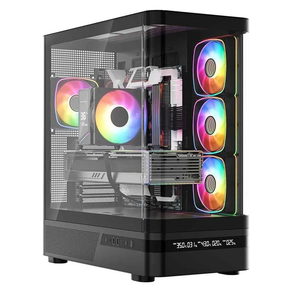 Gehäuse Modecom Volcano AQ200 ARGB Midi Tower Schwarz