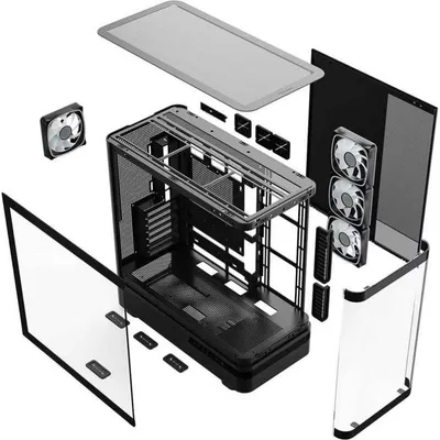 Gehäuse Modecom Volcano AQ200 ARGB Midi Tower Schwarz