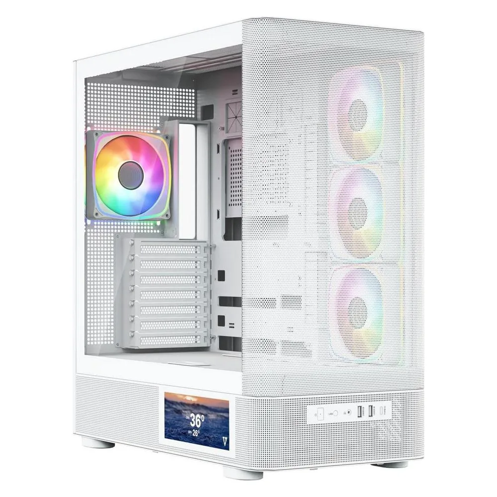 PC-Gehäuse Modecom Volcano AQ400 ARGB Midi Tower Weiß