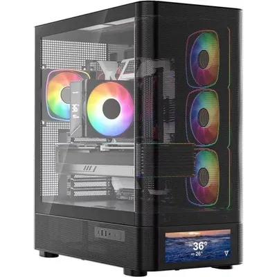 PC-Gehäuse Modecom Volcano AQ500 ARGB Midi Tower Schwarz