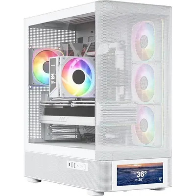 PC-Gehäuse Modecom Volcano AQ500 ARGB Midi Tower Weiß