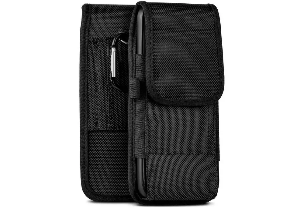 moex Handyhülle für Samsung Galaxy A56 5G Handytasche Agility Case Schwarz 6,7 Zoll, Handy Gürteltasche Outdoor Hülle Gürtel Nylon Schutzhülle Karabiner