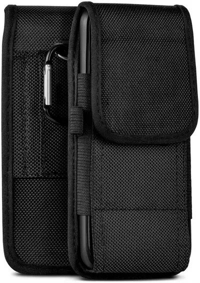 moex Handyhülle für Samsung Galaxy XCover 7 Handytasche Agility Case Schwarz 6,6 Zoll, Handy Gürteltasche Outdoor Hülle Gürtel Nylon Schutzhülle Karabiner