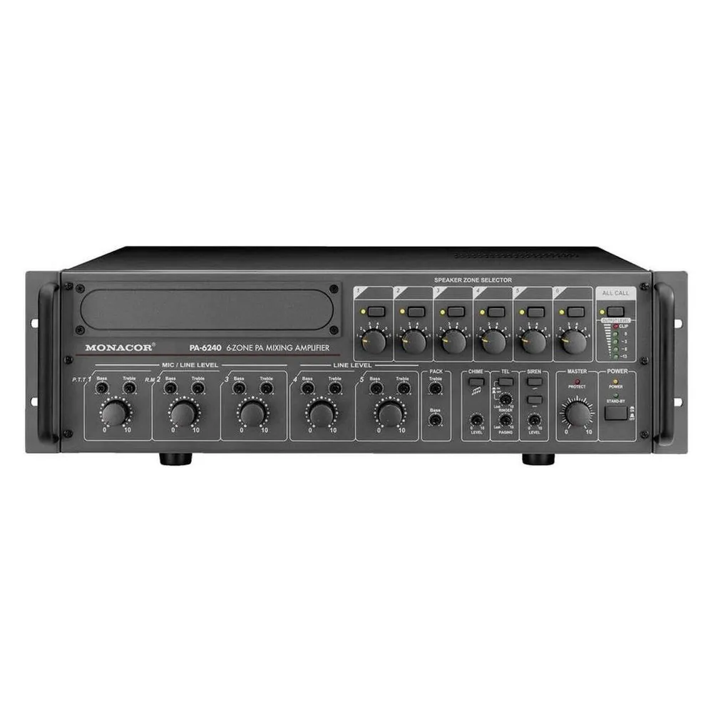 Monacor ELA-Verstärker PA-6240 240 W 6-Zonen