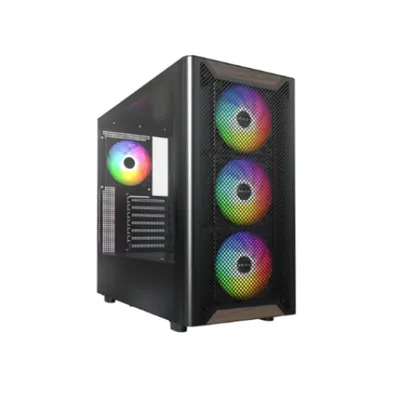 Montech XR WOOD ATX Tower (B) Schwarzer Midi-Tower 4x120mm RGB Seitenfenster