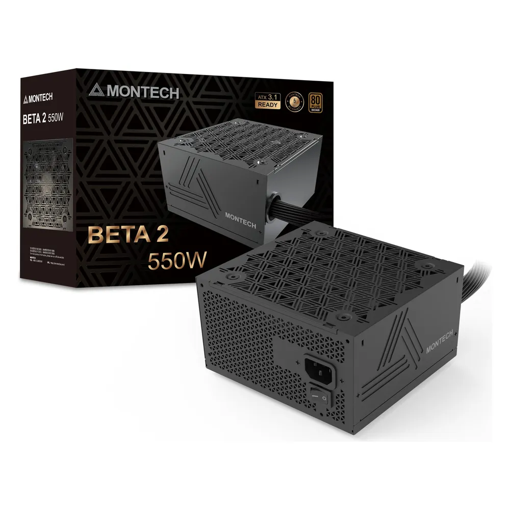 Fuente de Alimentación Montech BETA 2 550W Certificación 80 PLUS Bronze no modular