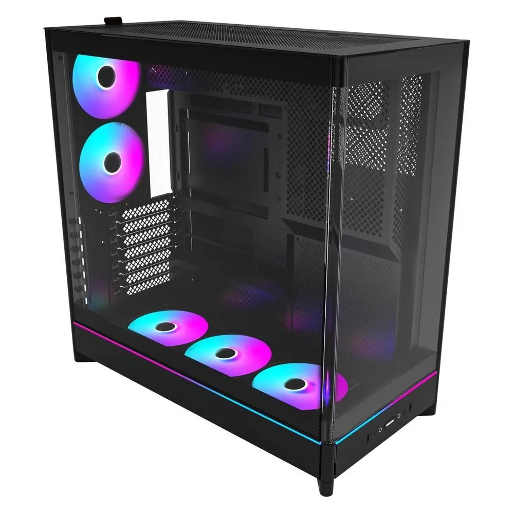 Montech HS02 PRO Black Mid-Tower ATX Gehäuse mit Glasfenster aRGB