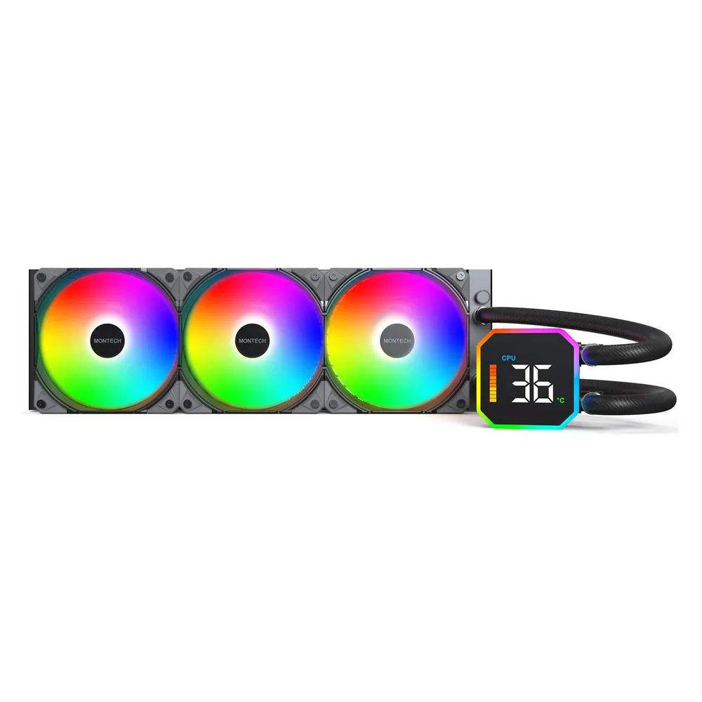 Refrigeración Líquida Montech HyperFlow Digital 360 360mm 3 Lüfter LED RGB