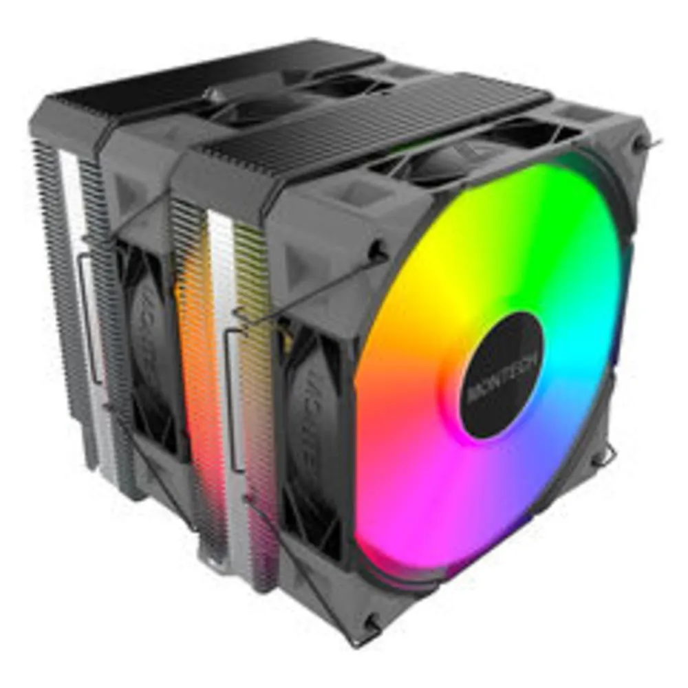 Kuhlung Luft Montech Socket LGA1700 AM5 120mm NX600 ARGB Doppel Lufter LED