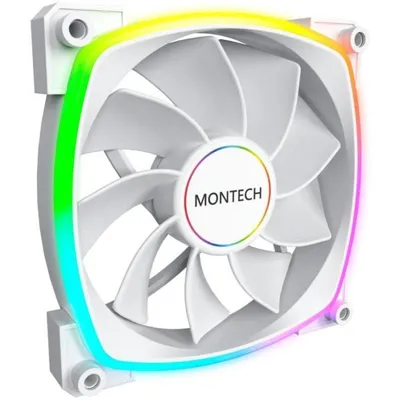 Ventilator Montech RX140 PWM 14 cm Weiß RGB LED Lüfter Computergehäuse