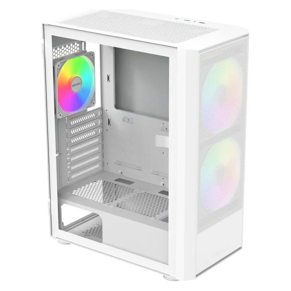 PC-Gehäuse Montech X2 Plus Weiß Mittelturm ATX Gaming RGB