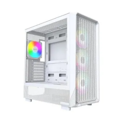 Midi Tower Montech X5 Weiss, ATX/EATX/mATX/ITX/SSI CEB, 4x Lüfter aRGB, max. CPU-Kühler 165 mm, max. GPU 410 mm
