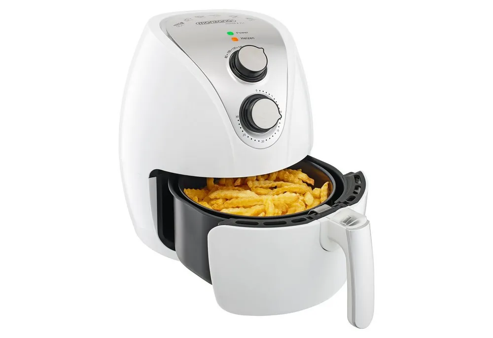 monzana Heißluftfritteuse, 1350 W, 3,6L mit Rezeptheft 9in1 Funktion 80-200°C Cool Touch Weiß