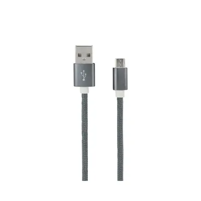 Mooov Nylon geflochtenes MicroUSB-Kabel 1 m grau