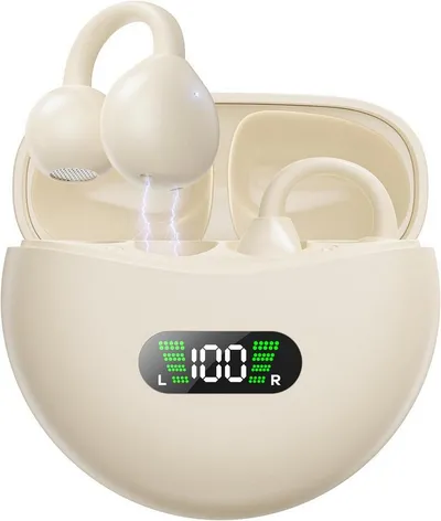 MOPUEA Bluetooth-Kopfhörer, Bluetooth 5.4-Sportkopfhörer, immersiver Bass Open-Ear-Kopfhörer (Clip-on Sport-Kopfhörer, Digitale Anzeige-LED, für Sport/Fitness)