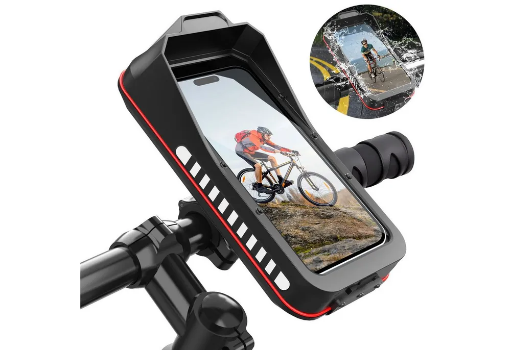 MOPUEA Handy-Halterung Wasserdichte Handyhalterung für Fahrrad und Motorrad, Fahrradhalterung, (bis 6,7 Zoll, Schnellverschluss, 1-tlg., Fahrrad-Handyhalterung, IP67 wasserdicht, 360° drehbar für Smartphones)