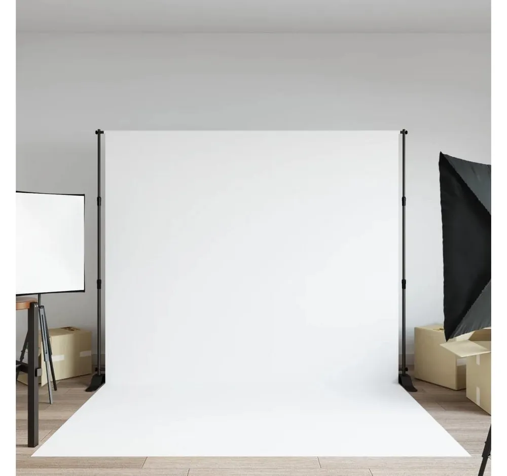 MOPUEA Hintergrundtuch 2,55x2m Faltbare weiße Tuch Fotohintergrund Fotostudio weißer Screen, Hintergrund für Produkt Porträt Video Fotografie mit 4 Nägeln