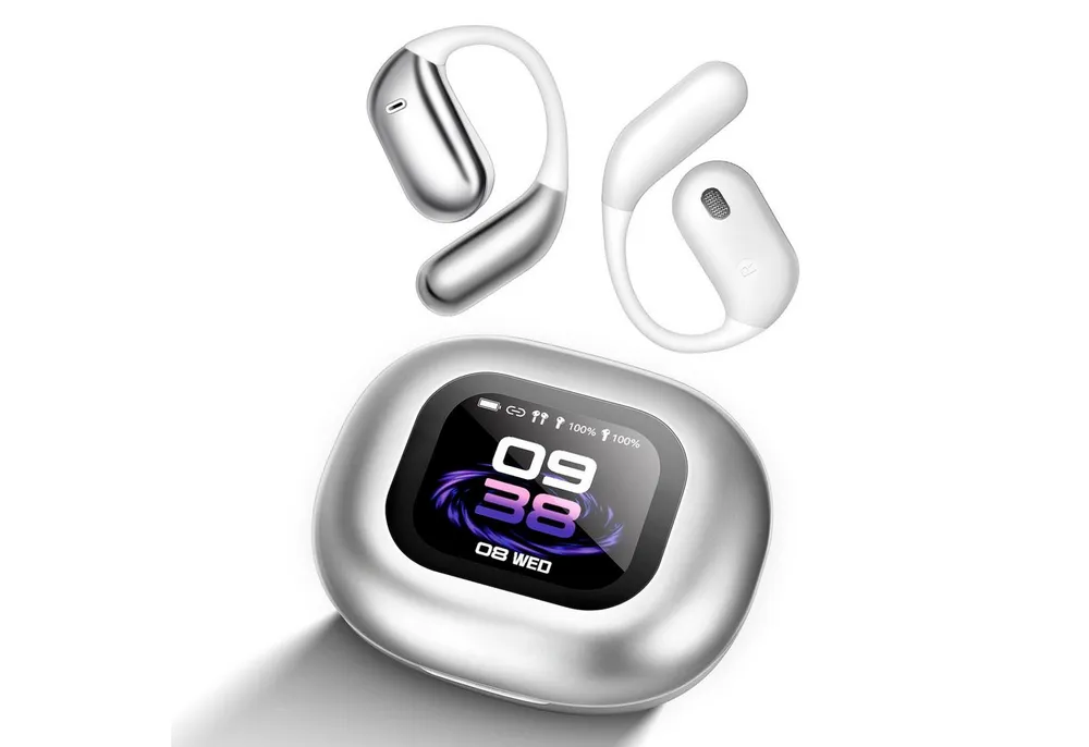 MOPUEA Übersetzer Kopfhörer LCD-Touchscreen Kopfhörer Übersetzer Bluetooth-Kopfhörer (mit 144 Sprachen, Bluetooth 5.4, Sprachübersetzer Kopfhörer für Reisen, Studium, Sport)