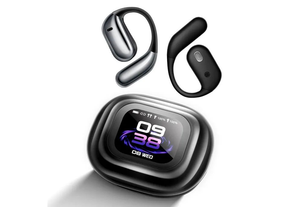 MOPUEA Übersetzer Kopfhörer LCD-Touchscreen Kopfhörer Übersetzer Bluetooth-Kopfhörer (mit 144 Sprachen, Bluetooth 5.4, Sprachübersetzer Kopfhörer für Reisen, Studium, Sport)