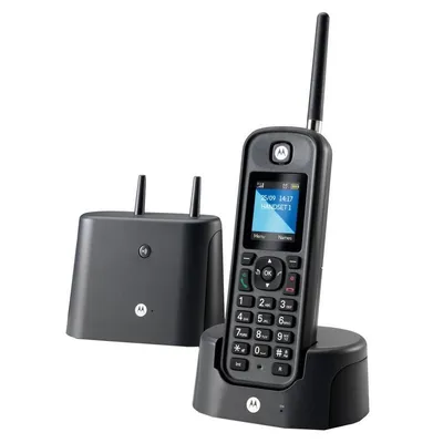 Motorola O201 Schnurloses Telefon mit großer Reichweite, Schwarz