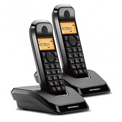 Motorola S1202 Duo Pack 2 schwarze schnurlose Telefone