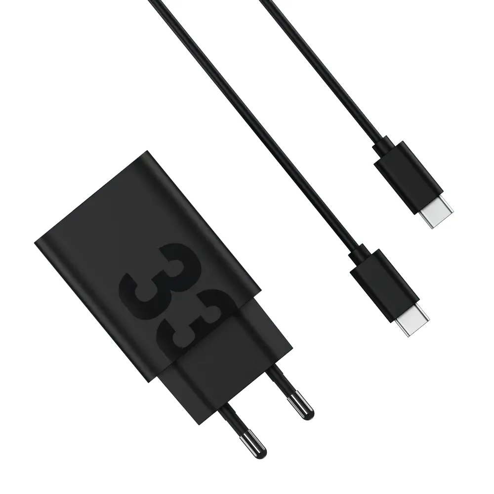 Ladegerät Motorola TurboPower 33W Schwarz USB-A Schnellladefunktion USB-C Kabel