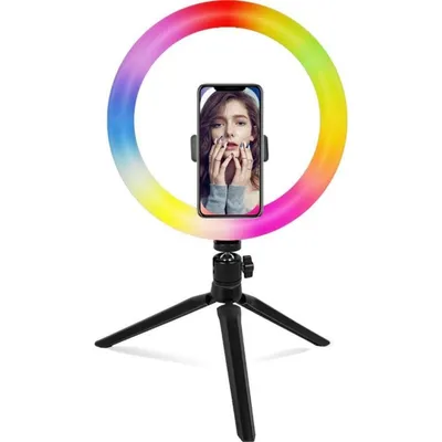 Ringlicht LED RGB Mozos MLM-RING-RGB 26cm mit Stativ